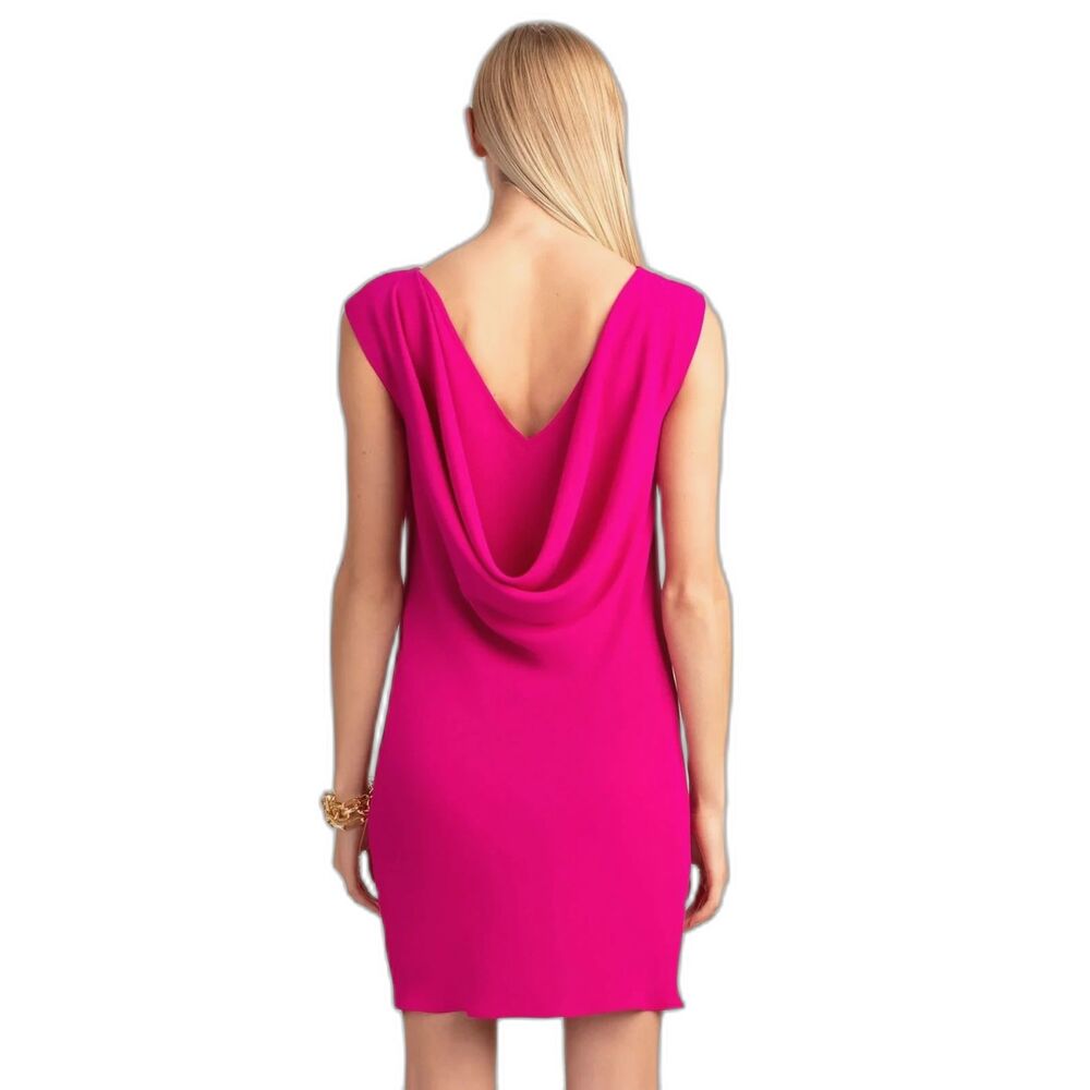 Trina Turk Magenta Sheath Dress Horizon Sz 2 New Sleeveless Shawl Back Detail
